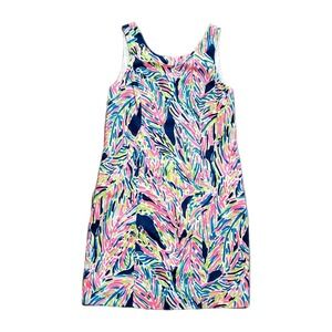 Lilly Pulitzer Women's Size 6 Cathy Neon Indigo Palm Reader‎ Mini Shift Dress